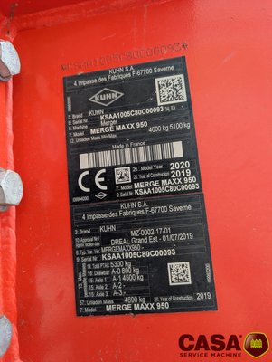 Andaineur Kuhn MERGE MAXX 950