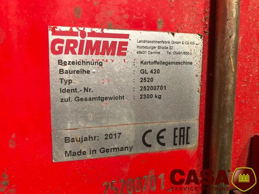 Planteuse de pommes de terre Grimme GL 420