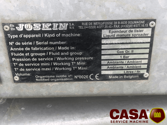 Tonne à lisier Joskin Modulo 2 - 7000 l 