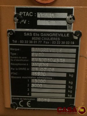 Épandeur à fumier Dangreville SVL 16 - DPAE - hotte ar 