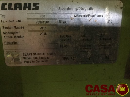 Faucheuse Claas Disco 4000